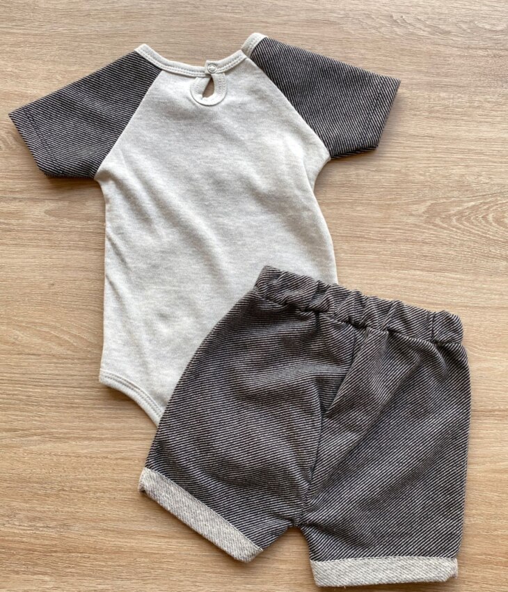 fernandaramoskids com br Conjunto Infantil Masculino Body com Detalhe e Short Cinza 3