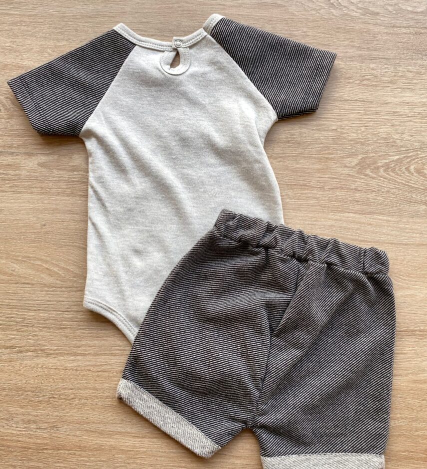 fernandaramoskids com br Conjunto Infantil Masculino Body com Detalhe e Short Cinza 3