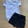 fernandaramoskids com br Conjunto Infantil Masculino Body Cotton Branco e Bermuda Preto 2