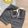 fernandaramoskids com br Conjunto Infantil Masculino Body Estampa Leão e Short Cinza 1