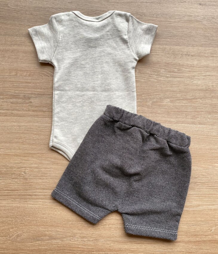 fernandaramoskids com br Conjunto Infantil Masculino Body Estampa Leão e Short Cinza 2