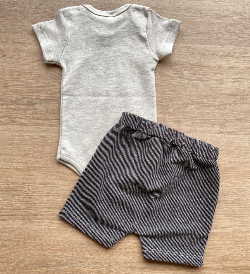 fernandaramoskids com br Conjunto Infantil Masculino Body Estampa Leão e Short Cinza 2
