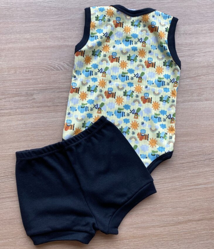 fernandaramoskids com br Conjunto Infantil Masculino Body Estampado e Short Preto 4