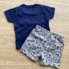 fernandaramoskids com br Conjunto Infantil Masculino Camiseta Azul Marinho e Bermuda Estampada 3