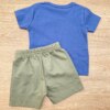 fernandaramoskids com br Conjunto Infantil Masculino Camiseta Dinossauros Azul e Bermuda Verde 2