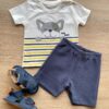 Conjunto Infantil Masculino Camiseta Dog Off White e Bermuda Fernanda Ramos Kids