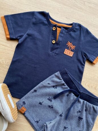 fernandaramoskids com br Conjunto Infantil Masculino Camiseta e Bermuda Azul Marinho 1