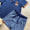 fernandaramoskids com br Conjunto Infantil Masculino Camiseta e Bermuda Azul Marinho 2