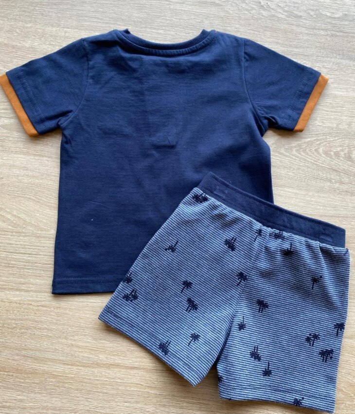 fernandaramoskids com br Conjunto Infantil Masculino Camiseta e Bermuda Azul Marinho 3