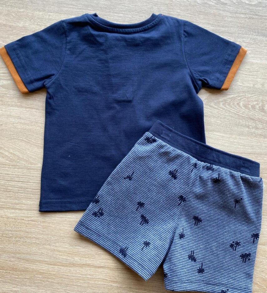 fernandaramoskids com br Conjunto Infantil Masculino Camiseta e Bermuda Azul Marinho 3