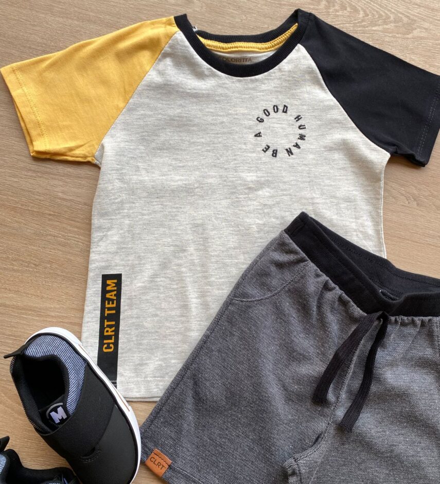 fernandaramoskids com br Conjunto Infantil Masculino Camiseta e Bermuda Cinza 2