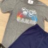 fernandaramoskids com br Conjunto Infantil Masculino Camiseta Gamer Cinza e Bermuda Azul 1