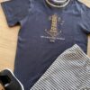 fernandaramoskids com br Conjunto Infantil Masculino Camiseta Grafite e Bermuda Listrada 1