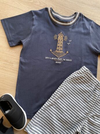 fernandaramoskids com br Conjunto Infantil Masculino Camiseta Grafite e Bermuda Listrada 1