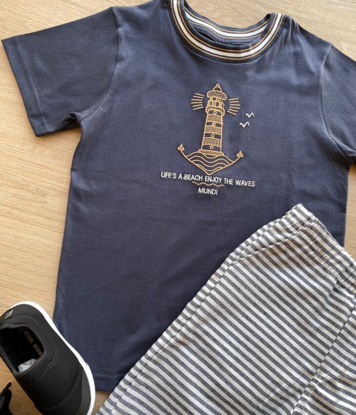 fernandaramoskids com br Conjunto Infantil Masculino Camiseta Grafite e Bermuda Listrada 1