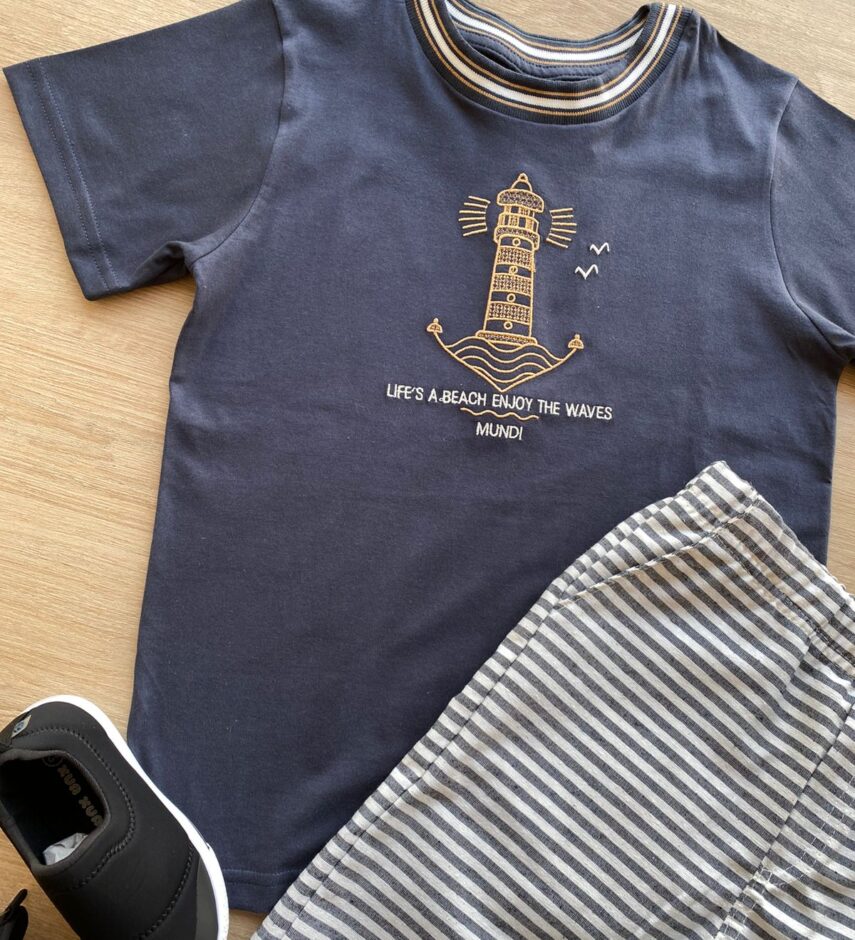 fernandaramoskids com br Conjunto Infantil Masculino Camiseta Grafite e Bermuda Listrada 1