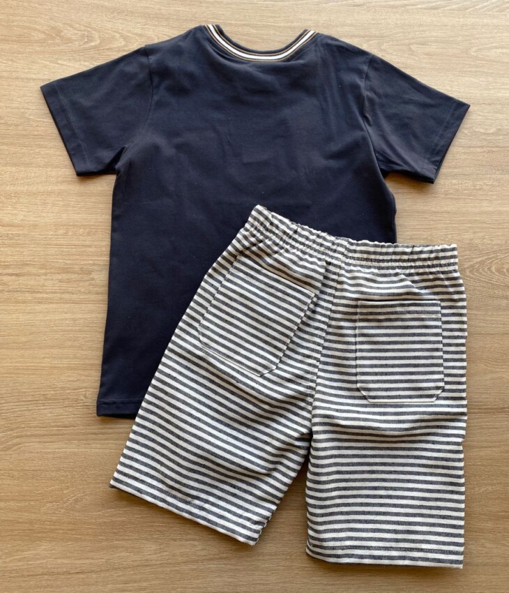 fernandaramoskids com br Conjunto Infantil Masculino Camiseta Grafite e Bermuda Listrada 5
