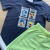 fernandaramoskids com br Conjunto Infantil Masculino Camiseta Grafite e Bermuda Verde 2