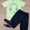 Conjunto Infantil Masculino Camiseta Play Again e Bermuda Preta Fernanda Ramos Kids