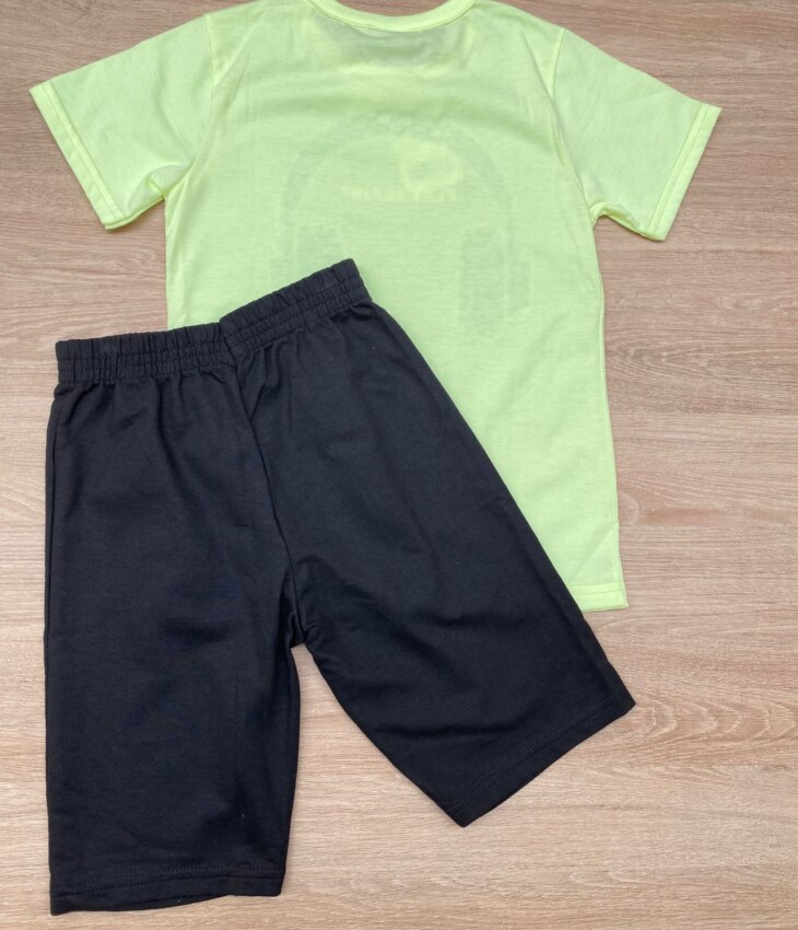 fernandaramoskids com br Conjunto Infantil Masculino Camiseta Play Again e Bermuda Preta 2