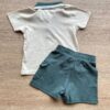 fernandaramoskids com br Conjunto Infantil Masculino Camiseta Polo Nude Bermuda Verde 3