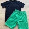 fernandaramoskids com br Conjunto Infantil Masculino Camiseta Preta e Bermuda Verde 3