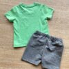 fernandaramoskids com br Conjunto Infantil Masculino Camiseta Verde e Bermuda Cinza 3