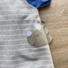 fernandaramoskids com br Conjunto Infantil Masculino Jardineira Cru Listrada e Camiseta Azul 2