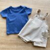 fernandaramoskids com br Conjunto Infantil Masculino Jardineira Cru Listrada e Camiseta Azul 3
