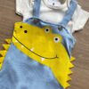fernandaramoskids com br Conjunto Infantil Masculino Jardineira Jacaré Azul e Body Off White 2
