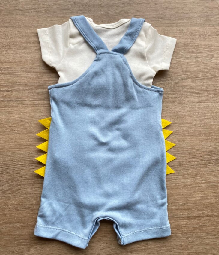 fernandaramoskids com br Conjunto Infantil Masculino Jardineira Jacaré Azul e Body Off White 3