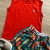 fernandaramoskids com br Conjunto Infantil Masculino Regata Vermelha e Bermuda Estampada 1