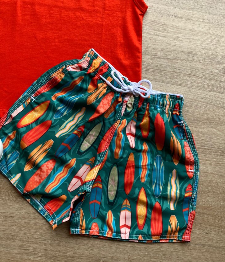 fernandaramoskids com br Conjunto Infantil Masculino Regata Vermelha e Bermuda Estampada 2