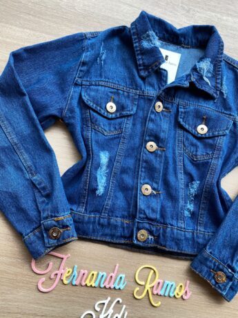 fernandaramoskids com br Jaqueta Infantil Feminina Jeans com Destroyed 1