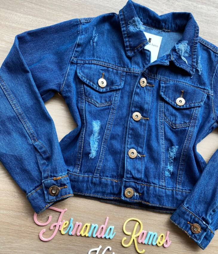 fernandaramoskids com br Jaqueta Infantil Feminina Jeans com Destroyed 1