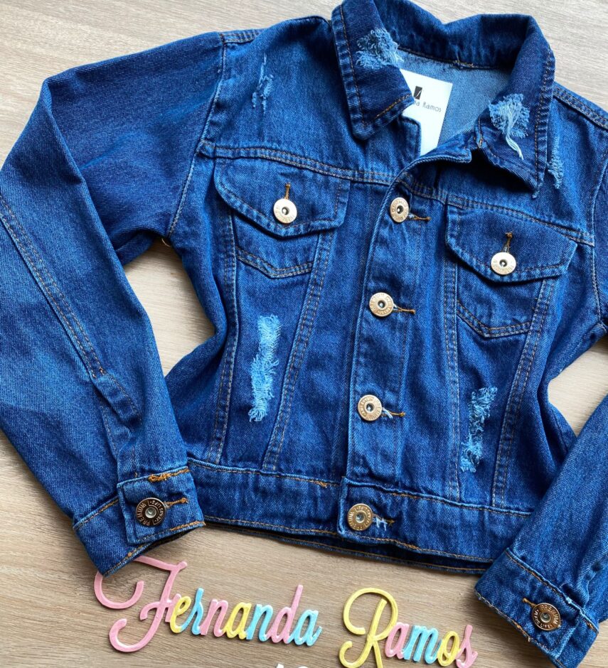 fernandaramoskids com br Jaqueta Infantil Feminina Jeans com Destroyed 1
