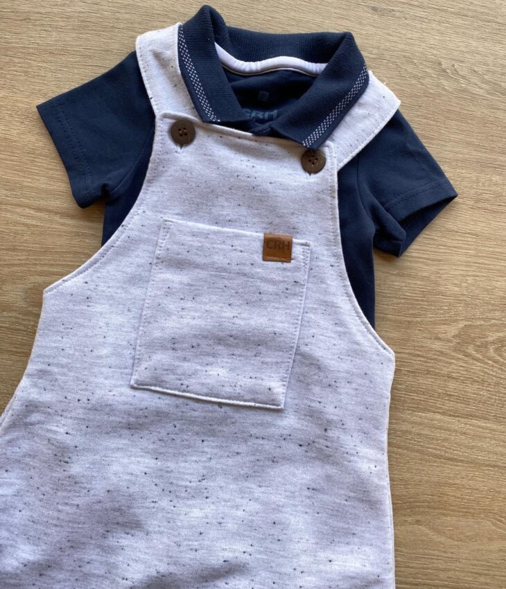 fernandaramoskids com br Jardineira Infantil Masculina Curta com Bolso Frontal Gelo 1