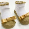 fernandaramoskids com br Kit 2 Pares de Meia Infantil Feminina Laço 1 Branca e 1 Dourada 4