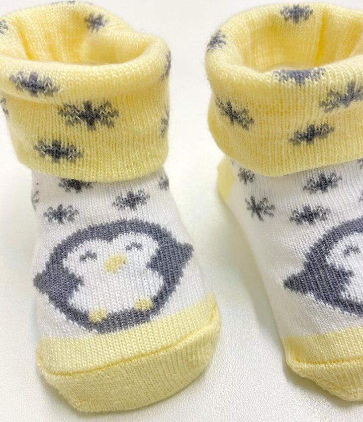 fernandaramoskids com br Kit 2 Pares de Meia Infantil Masculina Amarela Pinguim e Foca 1