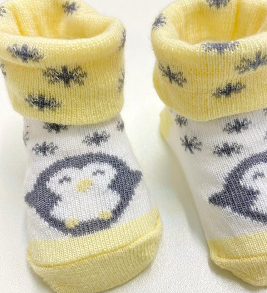 fernandaramoskids com br Kit 2 Pares de Meia Infantil Masculina Amarela Pinguim e Foca 1