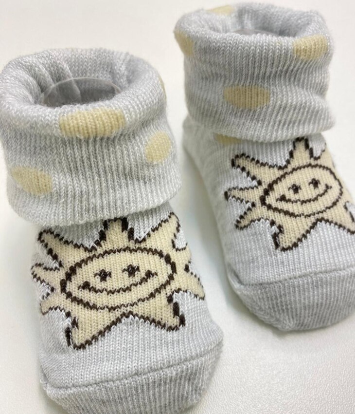 fernandaramoskids com br Kit 2 Pares de Meia Infantil Masculina Cinza Sol e Nuvem 1