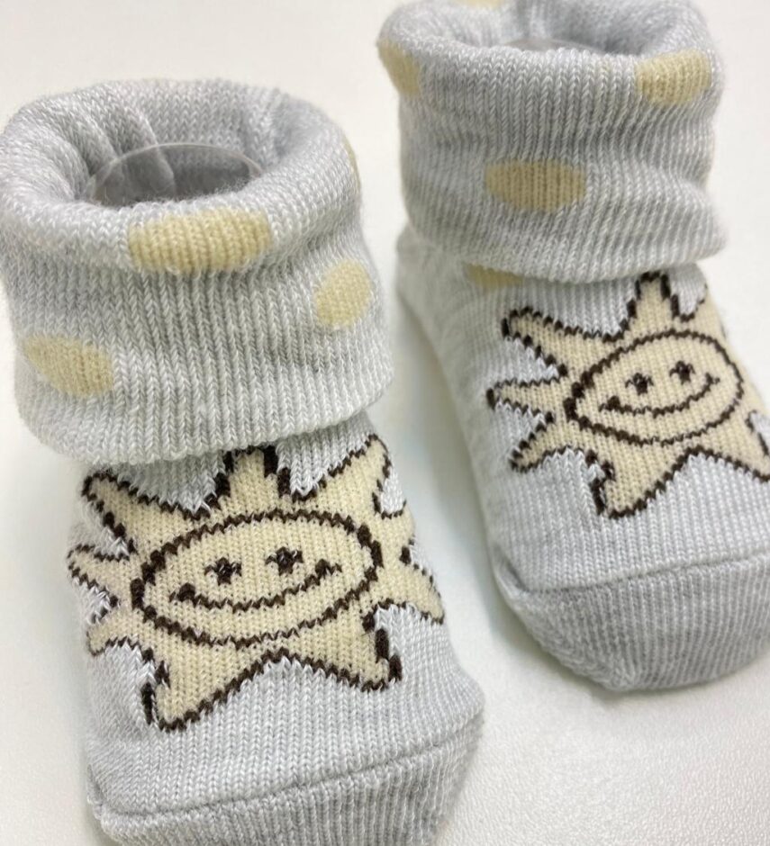 fernandaramoskids com br Kit 2 Pares de Meia Infantil Masculina Cinza Sol e Nuvem 1