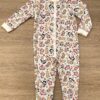 Macacão Pijama Infantil Feminino Estampa Bichinhos Off White Fernanda Ramos Store
