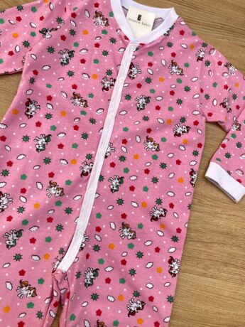 fernandaramoskids com br Macacão Pijama Infantil Feminino Estampa Unicórnios Rosa 1