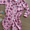 fernandaramoskids com br Macacão Pijama Infantil Feminino Estampado Rosa 1