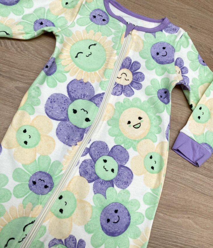 fernandaramoskids com br Macacão Pijama Infantil Feminino Estampado Verde e Lilás 1
