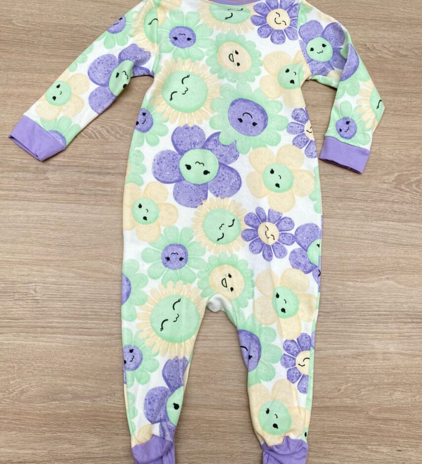 fernandaramoskids com br Macacão Pijama Infantil Feminino Estampado Verde e Lilás 3