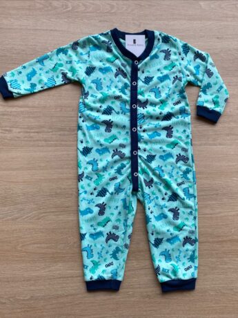 Macacão Pijama Infantil Masculino Estampado Fundo Azul Fernanda Ramos Kids