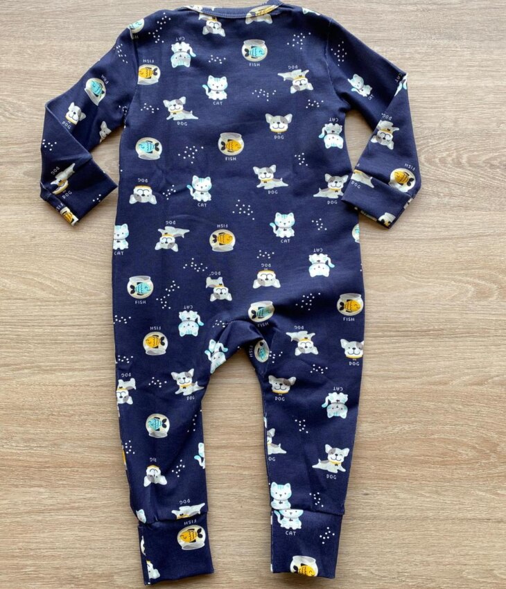 fernandaramoskids com br Macacão Pijama Infantil Masculino Estampado Puppy Azul Marinho 2