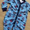 fernandaramoskids com br Macacão Pijama Infantil Masculino Estampado Super Herói Azul 1